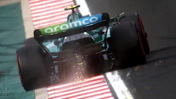 BUDAPEST, HUNGARY - JULY 30: Sebastian Vettel of Germany driving the (5) Aston Martin AMR22