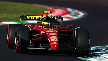 MONZA, ITALY - SEPTEMBER 09: Carlos Sainz of Spain driving (55) the Ferrari F1-75 on track during