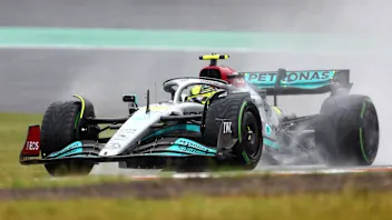 SUZUKA, JAPAN - OCTOBER 07: Lewis Hamilton of Great Britain driving the (44) Mercedes AMG Petronas