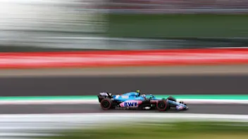 SUZUKA, JAPAN - OCTOBER 08: Esteban Ocon of France driving the (31) Alpine F1 A522 Renault on track