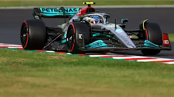 SUZUKA, JAPAN - OCTOBER 08: Lewis Hamilton of Great Britain driving the (44) Mercedes AMG Petronas