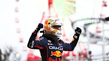 SUZUKA, JAPAN - OCTOBER 09: Race winner and 2022 F1 World Drivers Champion Max Verstappen of