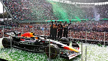 MEXICO CITY, MEXICO - OCTOBER 30: Race winner Max Verstappen of the Netherlands and Oracle Red Bull