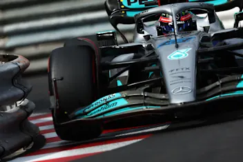 MONTE-CARLO, MONACO - MAY 28: George Russell of Great Britain driving the (63) Mercedes AMG