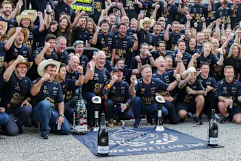 AUSTIN, TEXAS - OCTOBER 23: Max Verstappen of Red Bull Racing and The Netherlands, Helmut Marko of