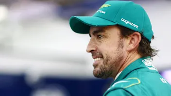 BAHRAIN, BAHRAIN - MARCH 04: 5th placed qualifier Fernando Alonso of Spain and Aston Martin F1 Team