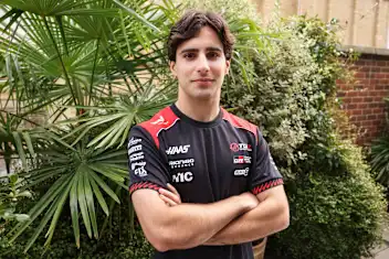 LONDON, ENGLAND - OCTOBER 15: Rafael Camara of Brazil and Haas F1 poses for a portrait at Mandarin