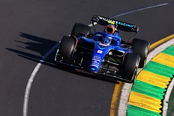 MELBOURNE, AUSTRALIA - APRIL 02: Logan Sargeant of United States driving the (2) Williams FW45