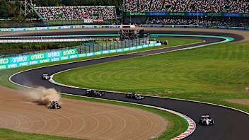 SUZUKA, JAPAN - SEPTEMBER 24: Valtteri Bottas of Finland driving the (77) Alfa Romeo F1 C43 Ferrari