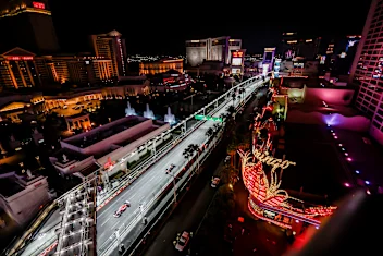 LAS VEGAS, NEVADA - NOVEMBER 17: Carlos Sainz of Spain driving (55) the Ferrari SF-23 on track as