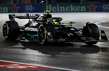 LAS VEGAS, NEVADA - NOVEMBER 17: Lewis Hamilton of Great Britain driving the (44) Mercedes AMG