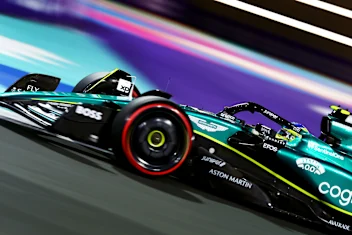 JEDDAH, SAUDI ARABIA - MARCH 17: Fernando Alonso of Spain driving the (14) Aston Martin AMR23