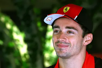 JEDDAH, SAUDI ARABIA - MARCH 16: Charles Leclerc of Monaco and Ferrari talks to the media in the