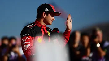 AUSTIN, TEXAS - OCTOBER 20: Pole position qualifier Charles Leclerc of Monaco and Ferrari