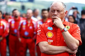 SPA, BELGIUM - JULY 28: Ferrari Team Principal Frederic Vasseur looks on from the grid prior to the
