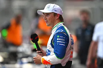 BAKU, AZERBAIJAN - SEPTEMBER 20: Third placed qualifier Liam Lawson of New Zealand and Visa Cash