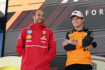 MEXICO CITY, MEXICO - OCTOBER 24: Lewis Hamilton of Great Britain and Scuderia Ferrari and Lando