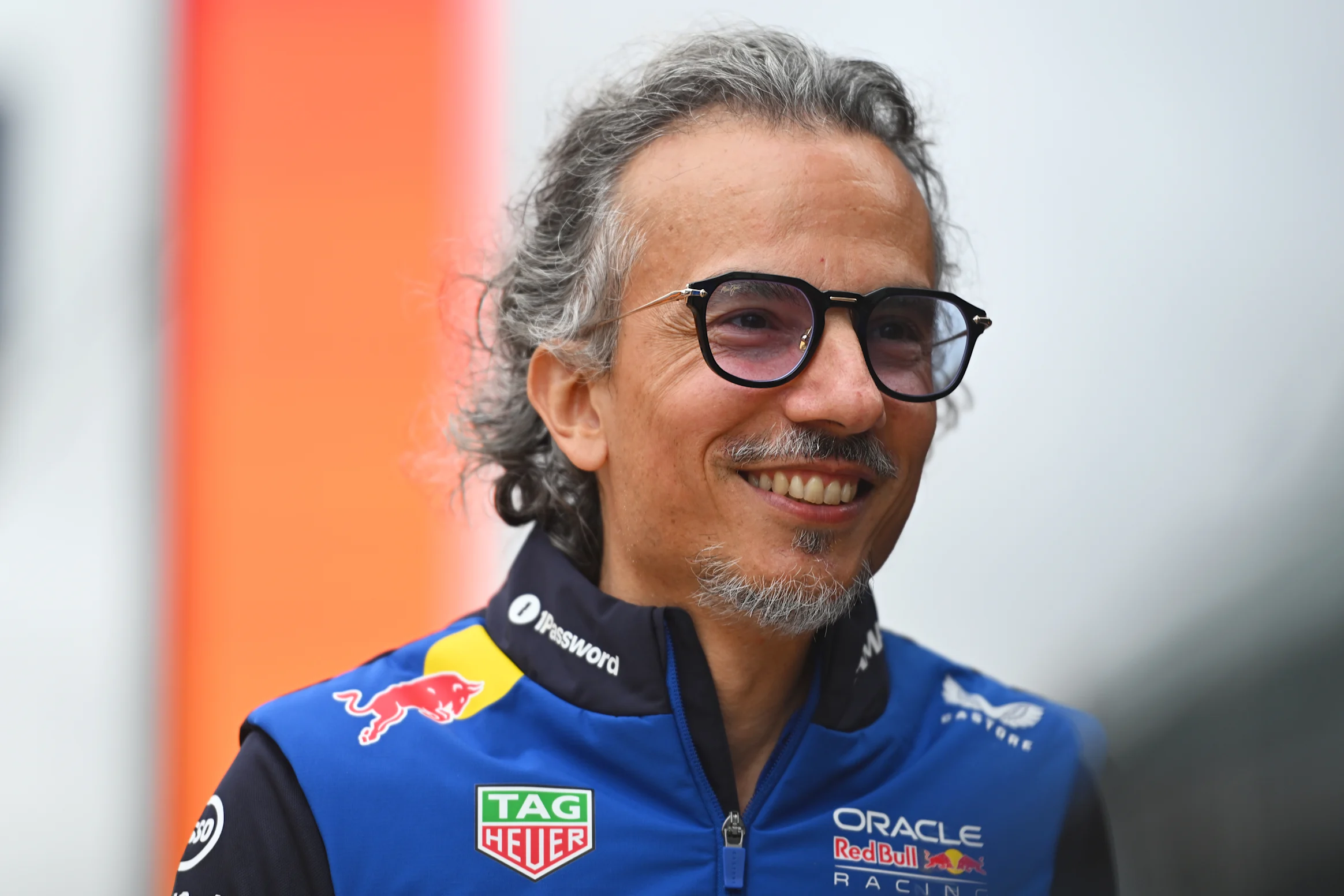 NORTHAMPTON, ENGLAND - JULY 05: Laurent Mekies, Team Principal of Oracle Red Bull Racing arrives in