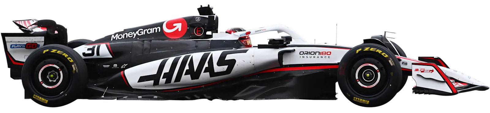 Haas F1 Team 2025 car, side view