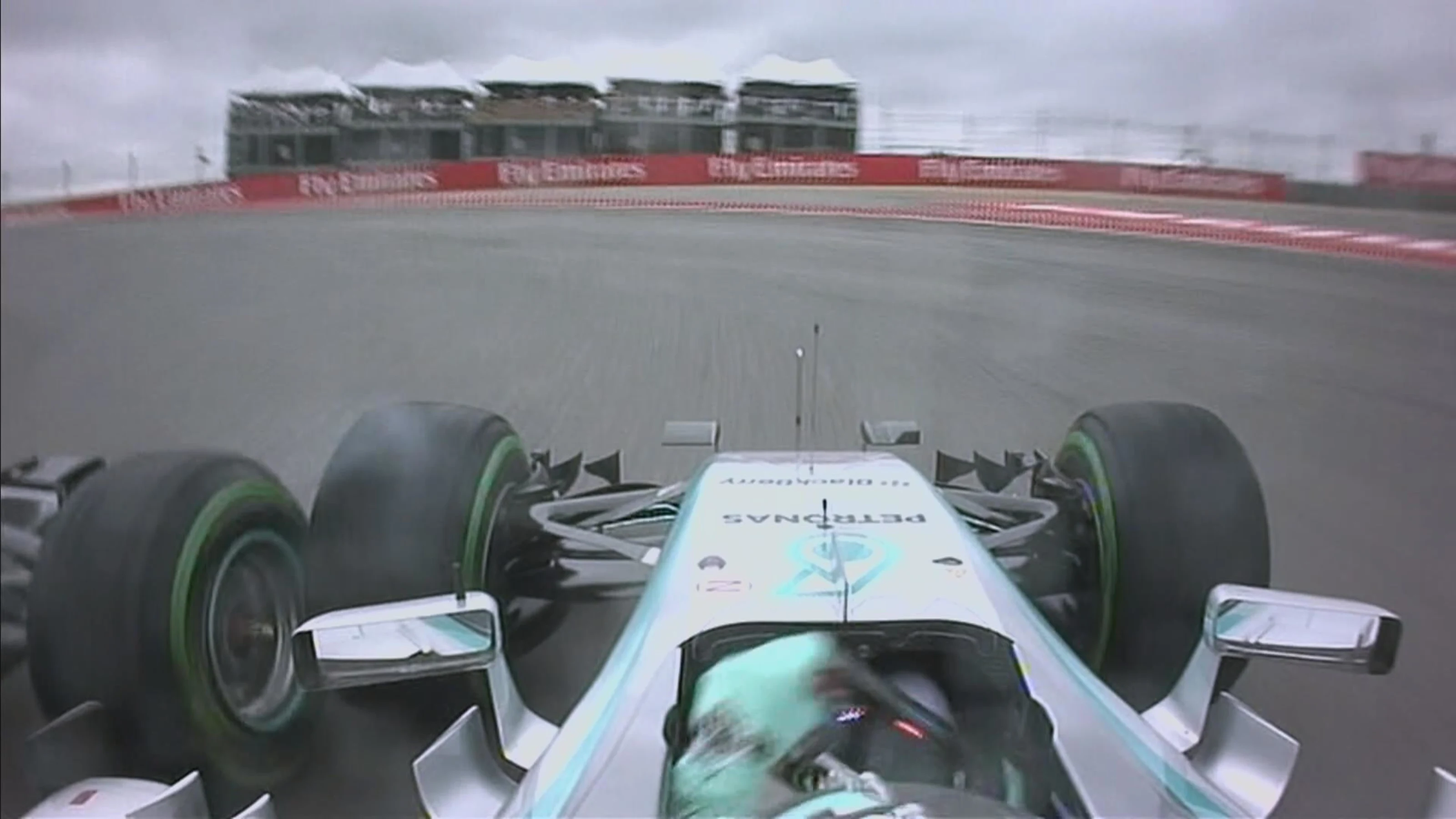 Replays show Rosberg and Hamilton touch at the first turn