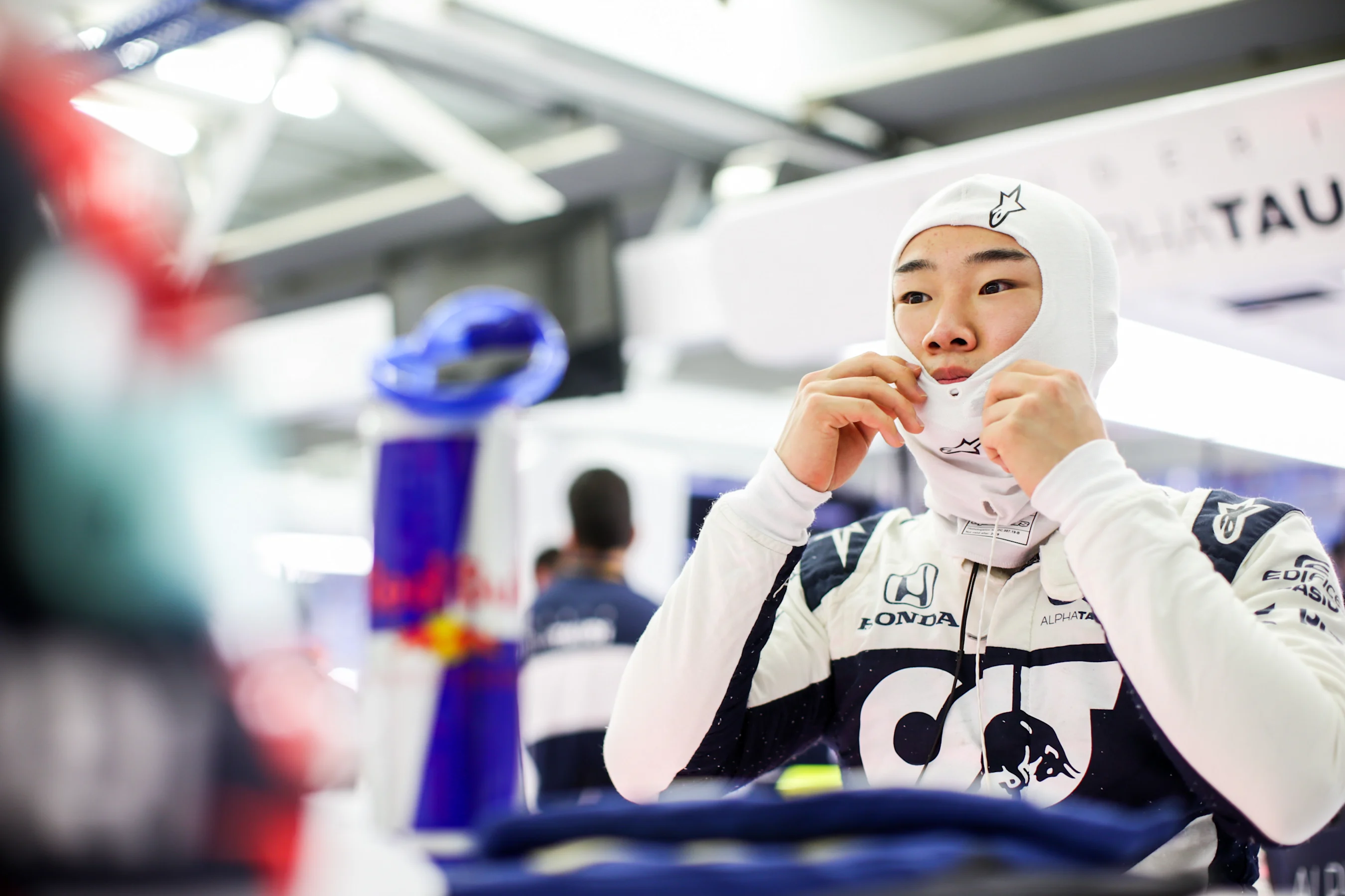 BAHRAIN, BAHRAIN - MARCH 26: Yuki Tsunoda of Scuderia AlphaTauri and Japan  during practice ahead