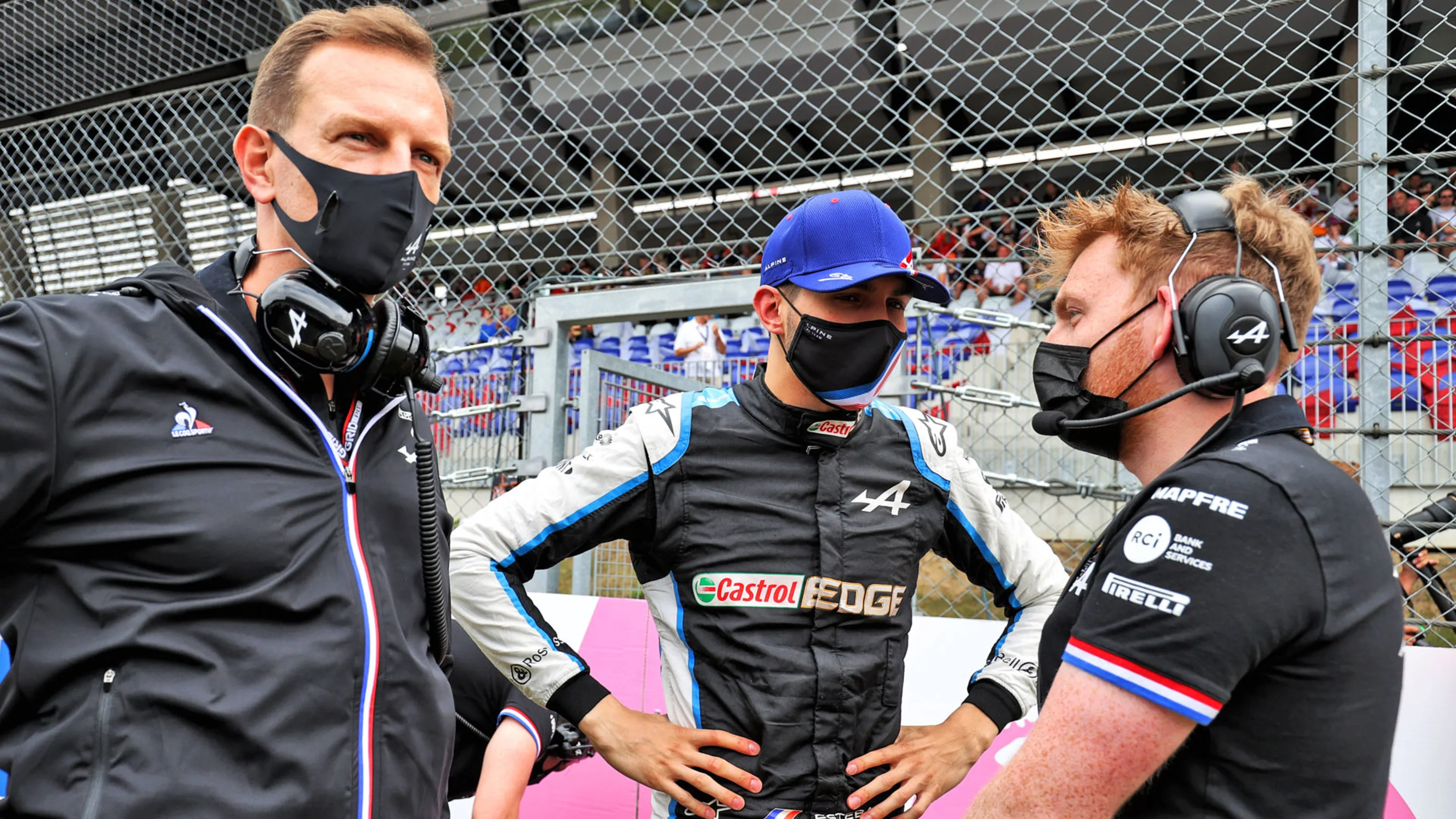 (L to R): Laurent Rossi (FRA) Alpine Chief Executive Officer with Esteban Ocon (FRA) Alpine F1 Team