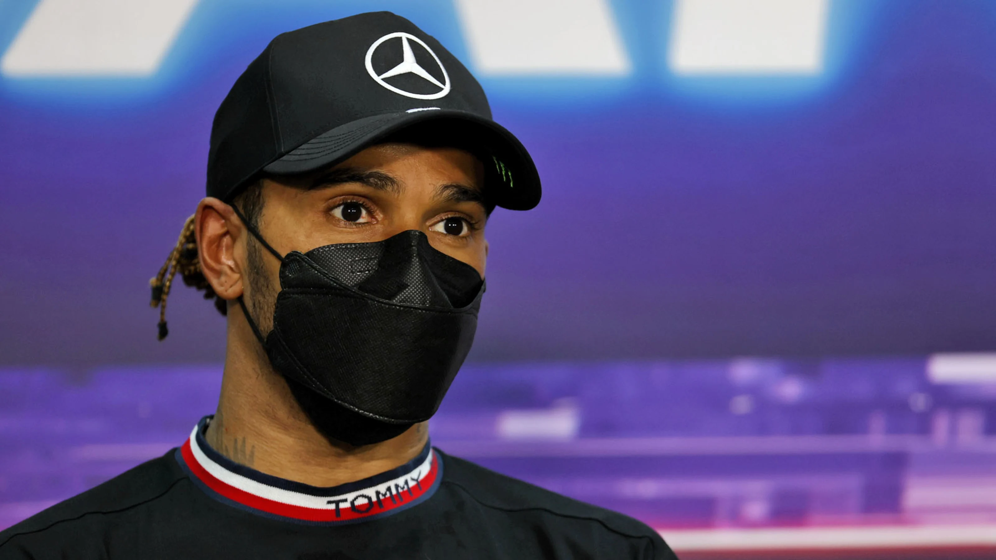 Lewis Hamilton (GBR) Mercedes AMG F1 in the post qualifying FIA Press Conference.
27.03.2021.