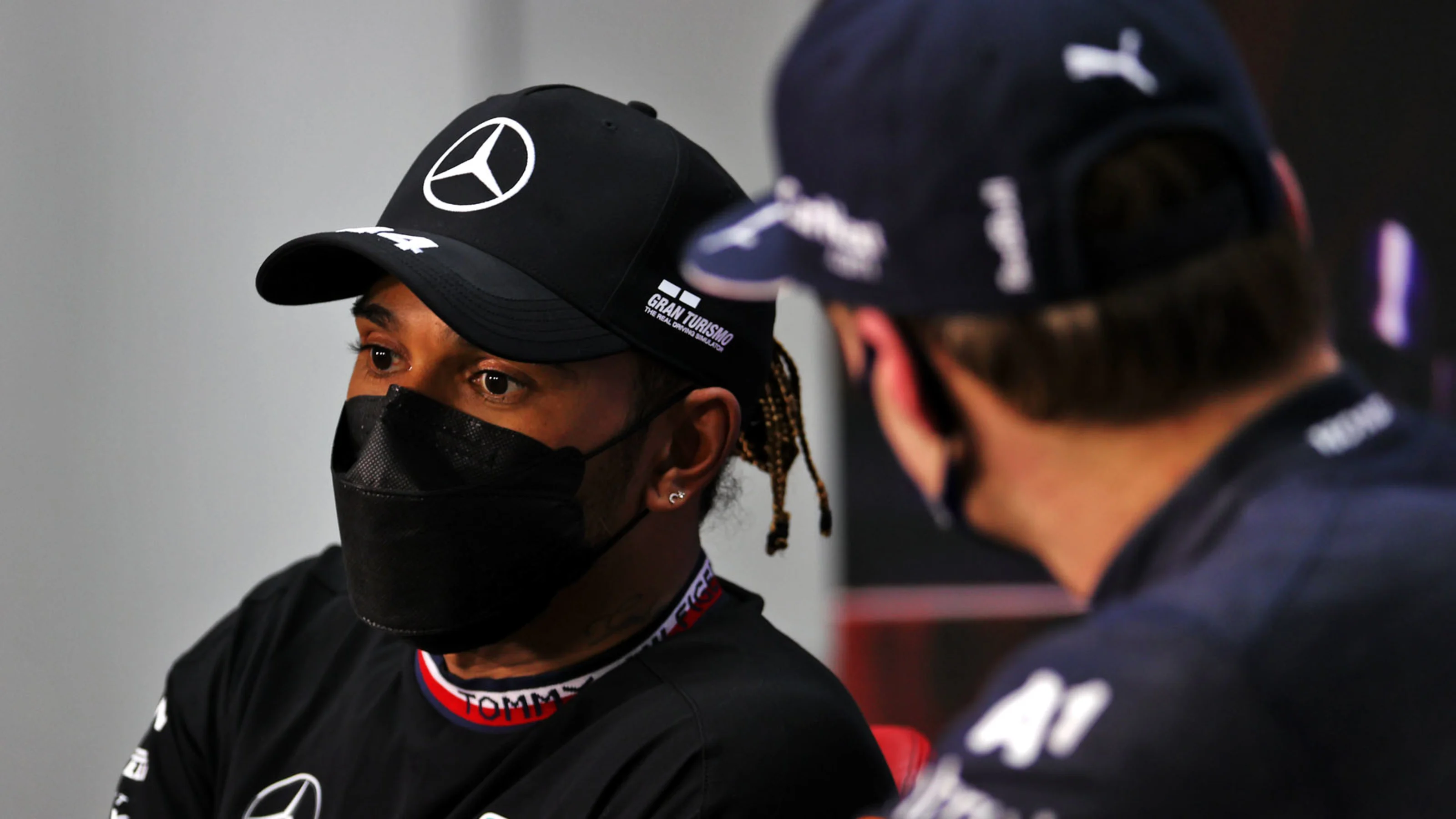 Lewis Hamilton (GBR) Mercedes AMG F1 in the post qualifying FIA Press Conference.
27.03.2021.