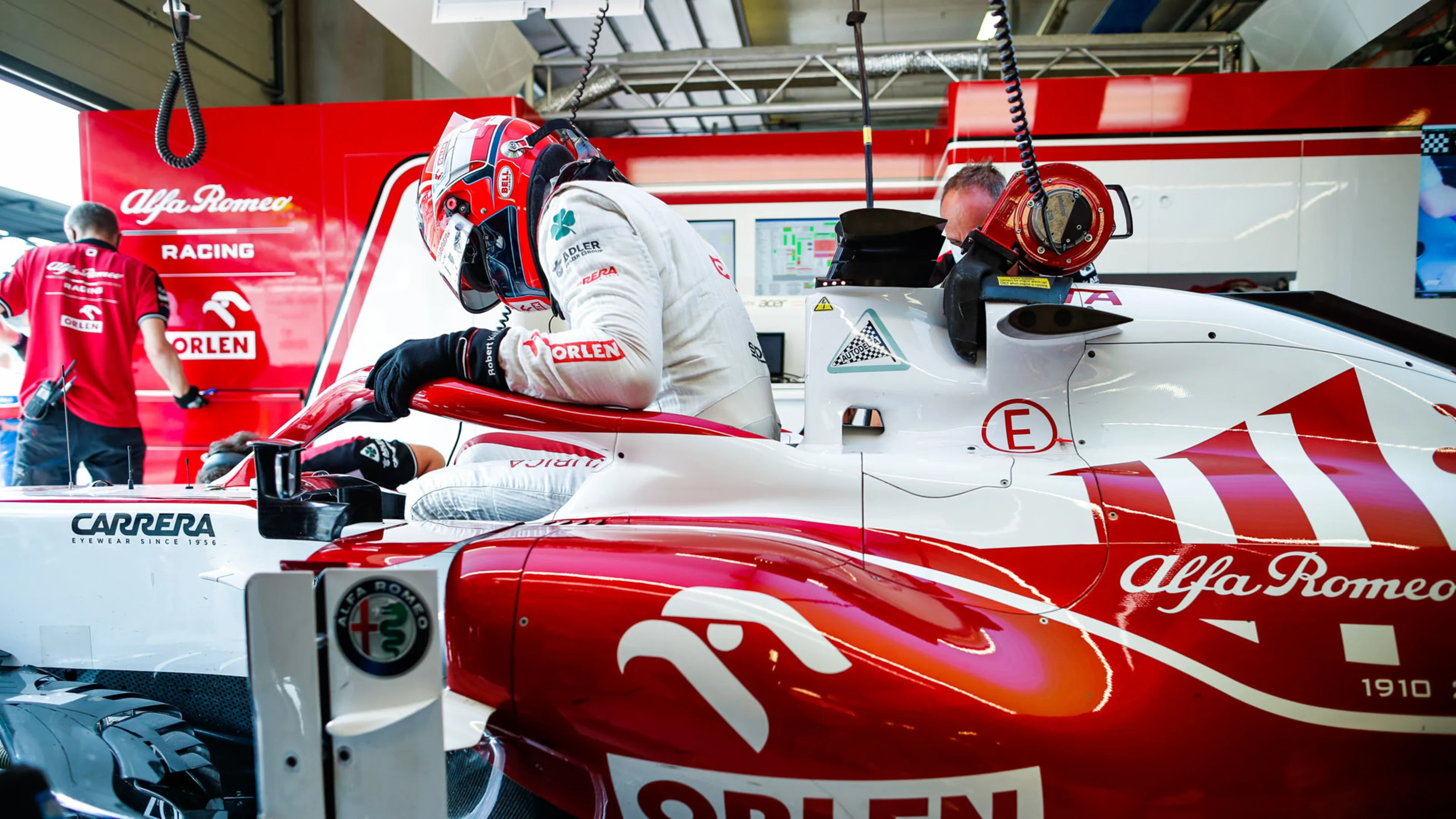 KUBICA Robert (pol), Reserve Driver of Alfa Romeo Racing ORLEN, portrait garage, box, during the