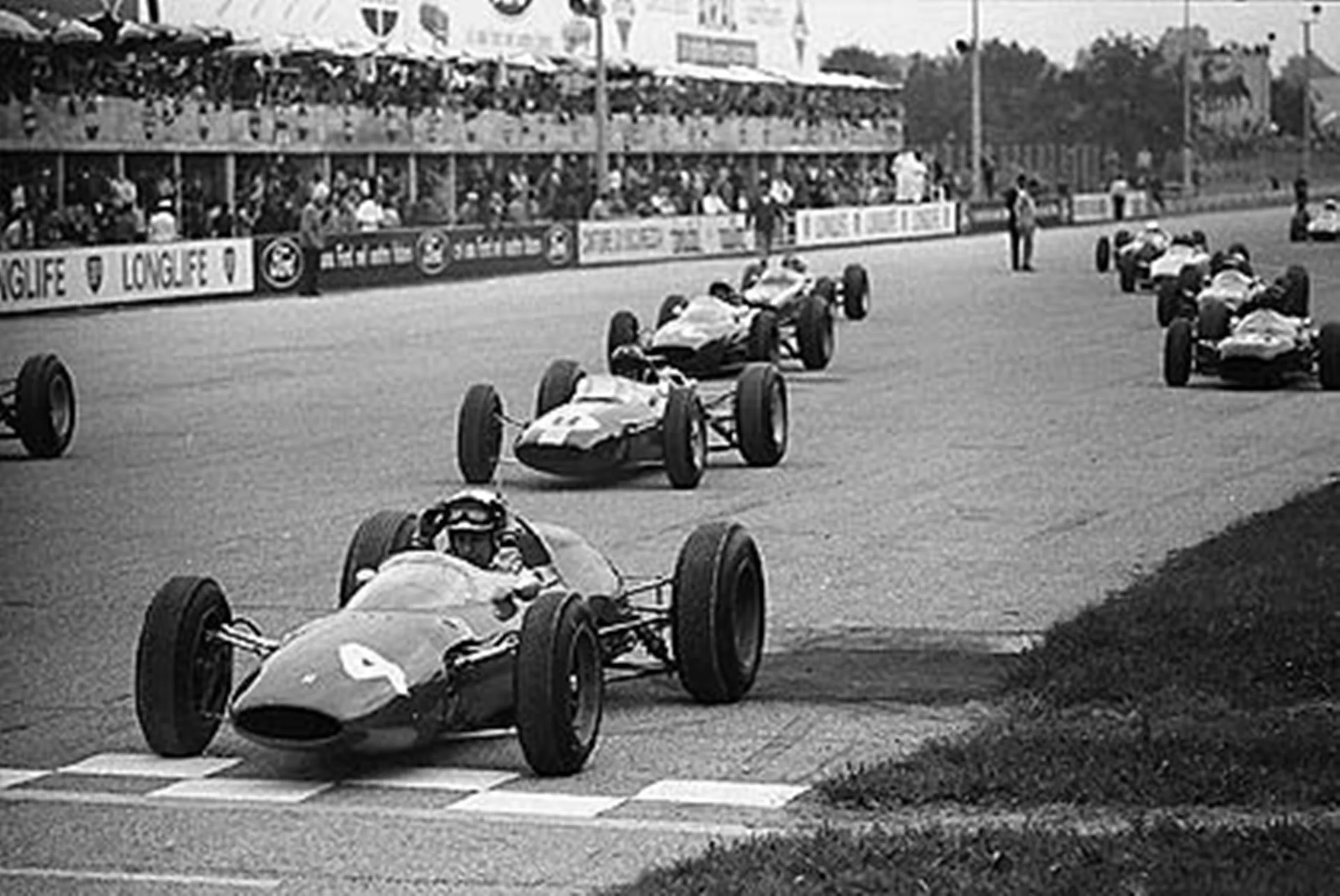 Monza , September 1963: On pole position, John Surtees prepares for the start of the Italian Grand