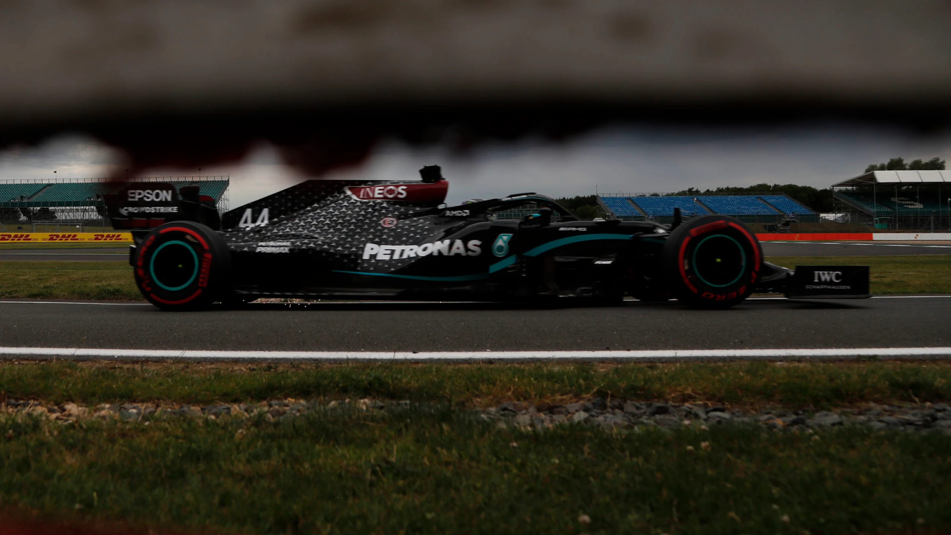 Mercedes driver Lewis Hamilton of Britain steers his car during the second practice session at the
