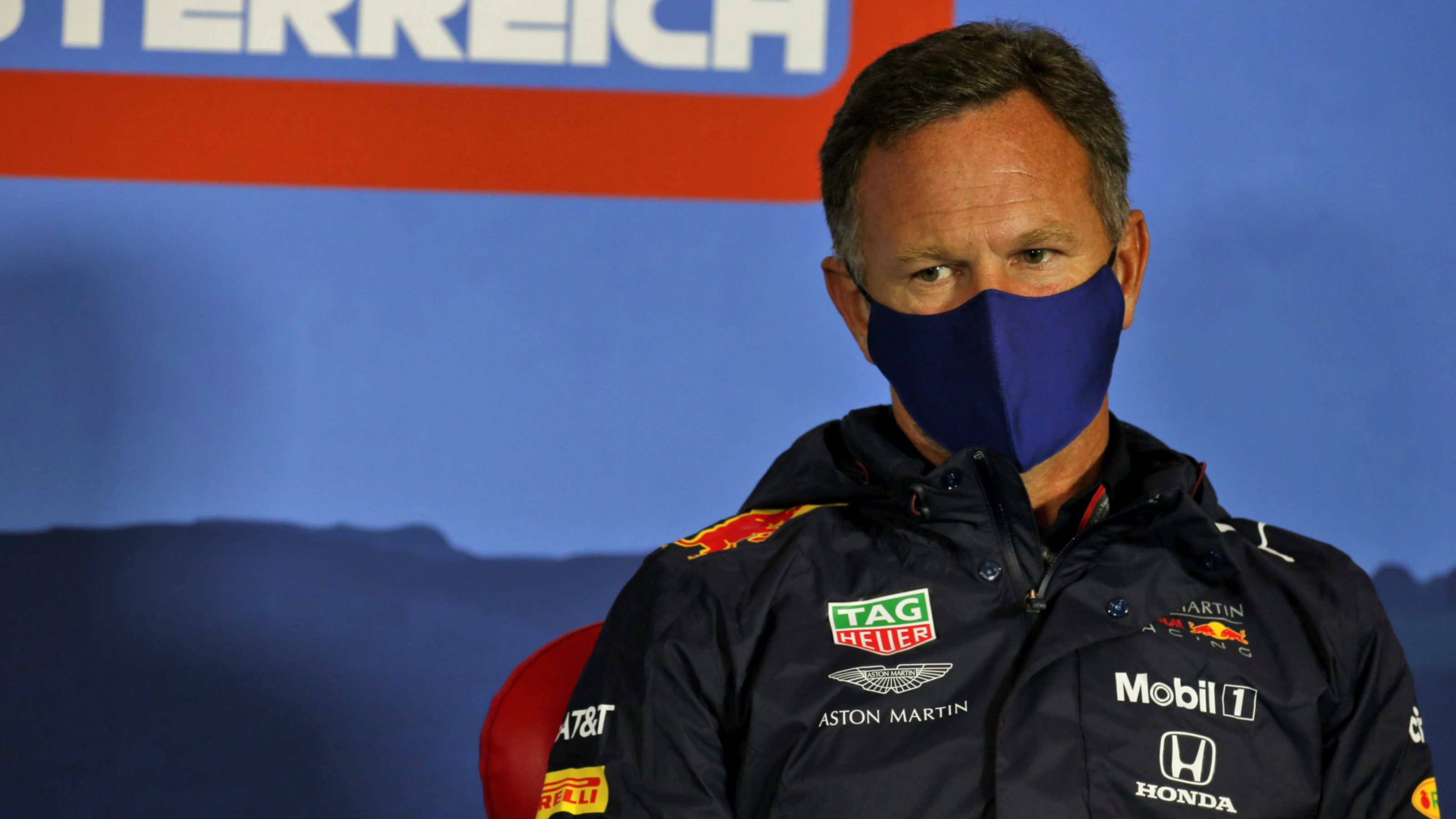 Christian Horner (GBR) Red Bull Racing Team Principal in the FIA Press Conference.
03.07.2020.