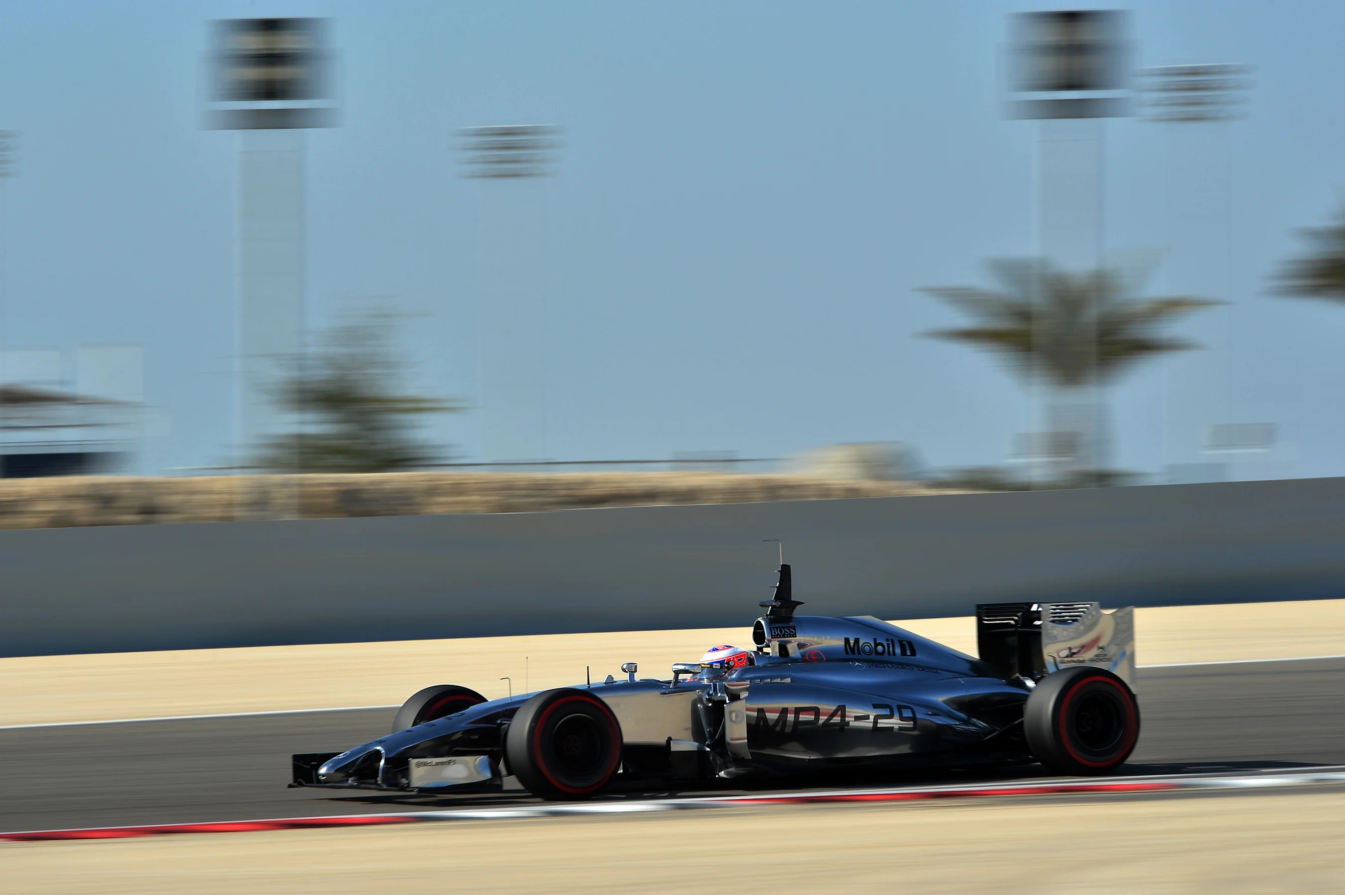 Jenson Button (GBR) McLaren MP4-29. Formula One Testing, Day Three, Bahrain International Circuit,