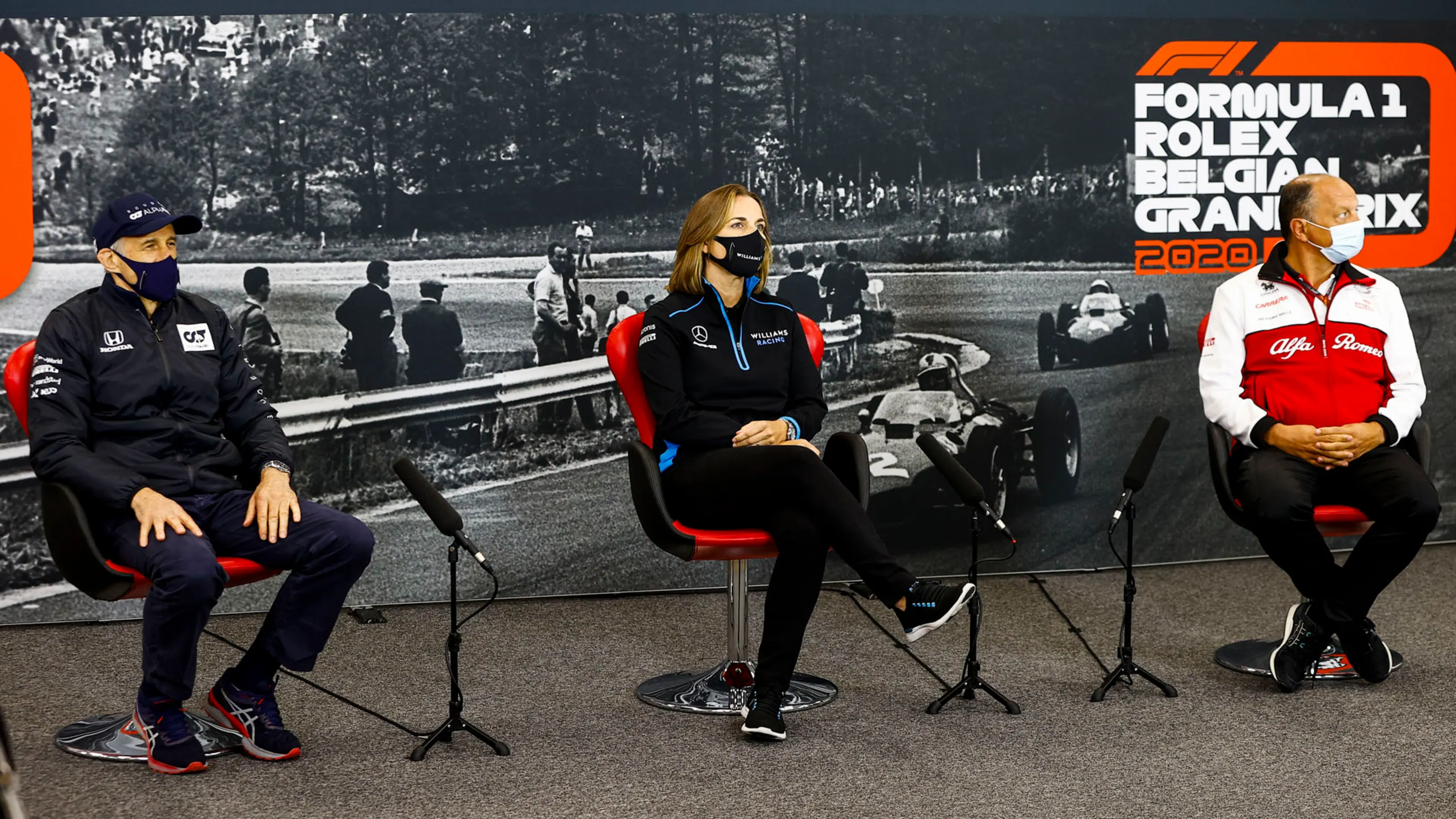 Franz Tost, Team Principal, AlphaTauri, Claire Williams, Deputy Team Principal, Williams Racing and