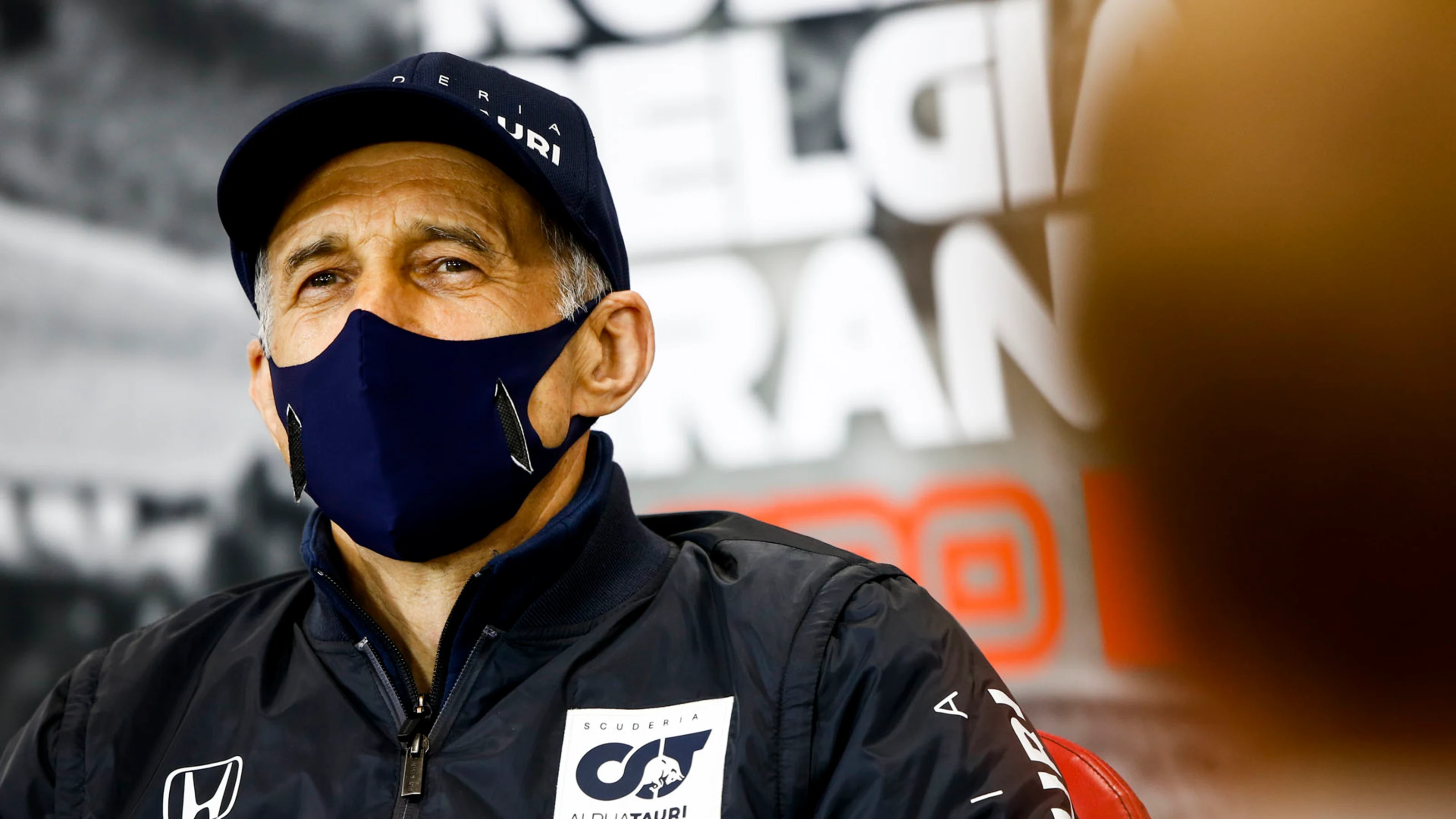 Franz Tost, Team Principal, AlphaTauri in the press conference