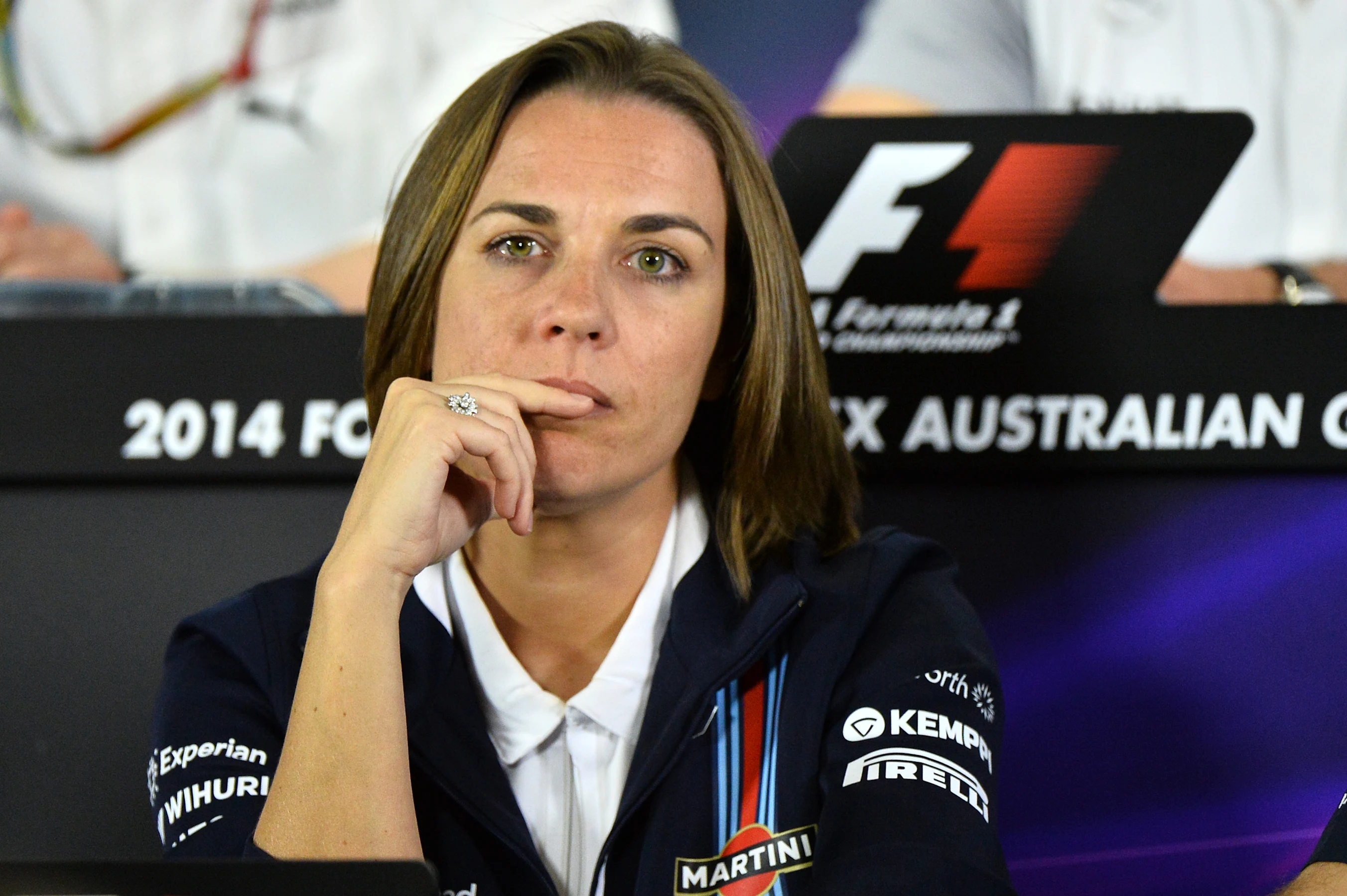 Claire Williams (GBR) Williams Deputy Team Principal in the Press Conference. Formula One World