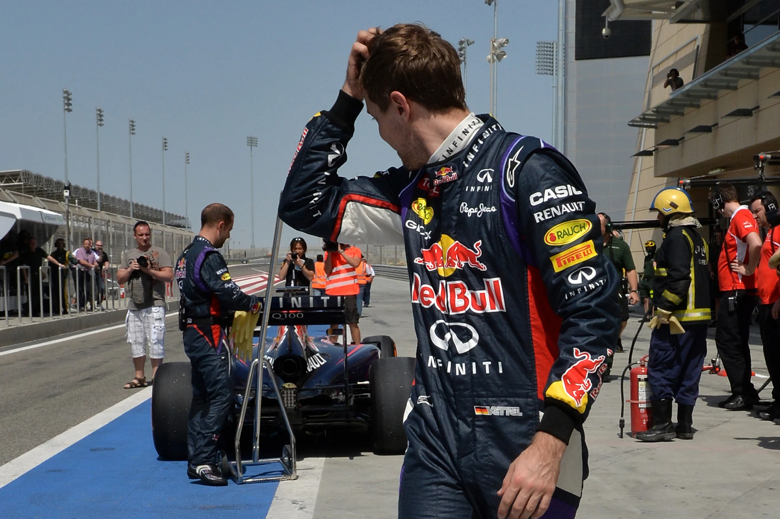 Sebastian Vettel (GER) Red Bull Racing. Formula One Testing, Day Three, Bahrain International