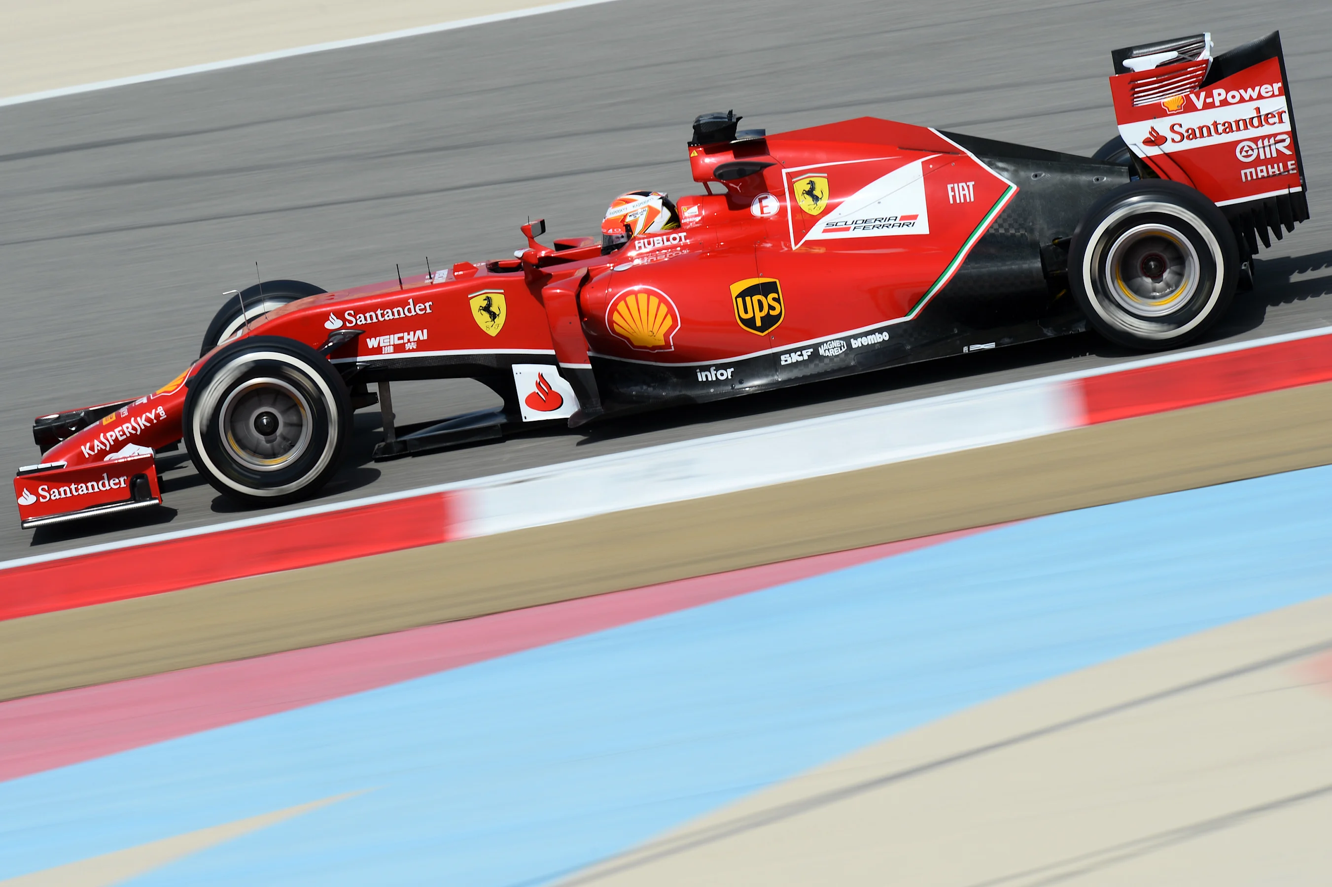Kimi Raikkonen (FIN) Ferrari F14 T. Formula One Testing, Day Three, Bahrain International Circuit,