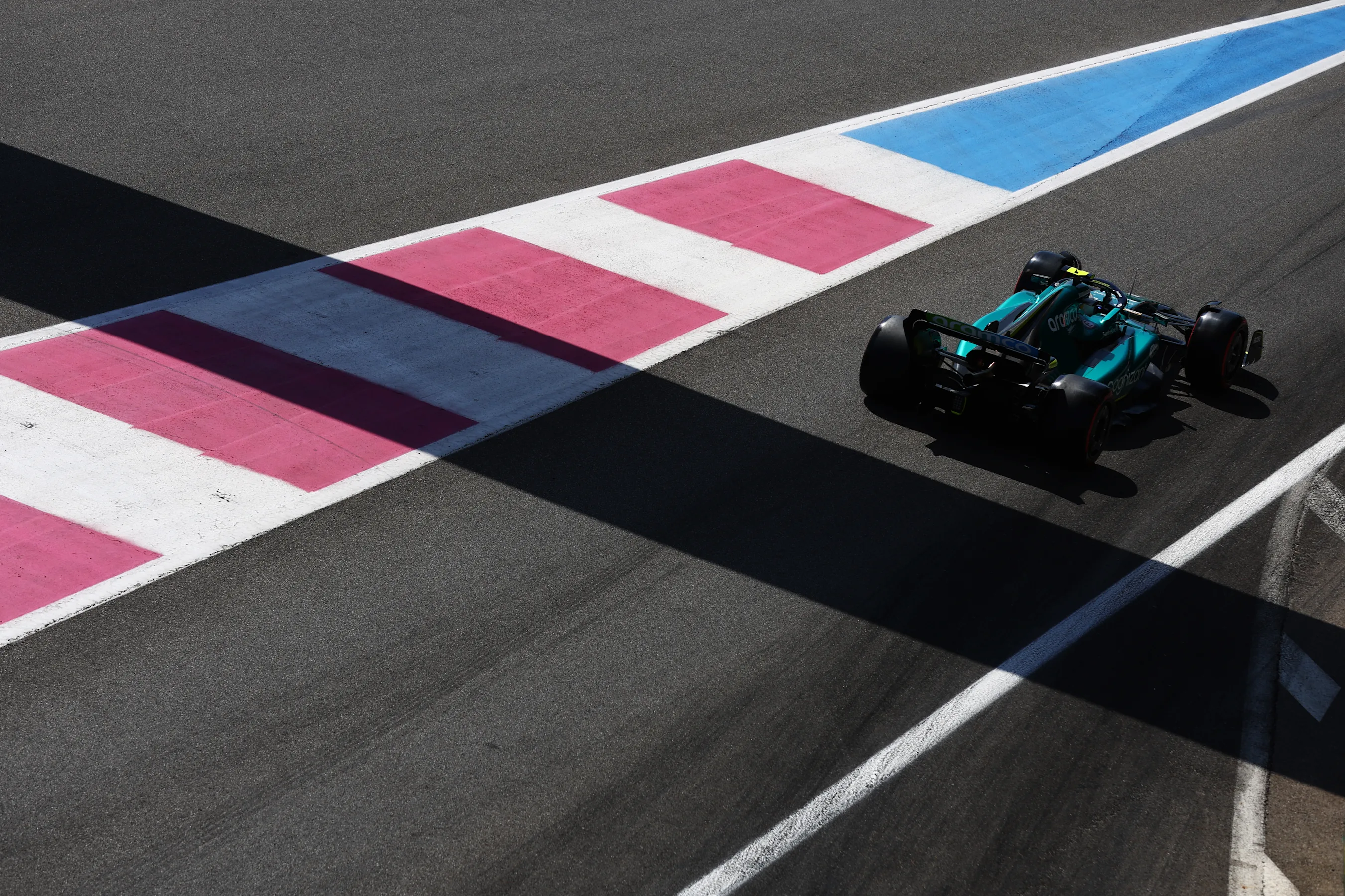 LE CASTELLET, FRANCE - JULY 23: Sebastian Vettel of Germany driving the (5) Aston Martin AMR22