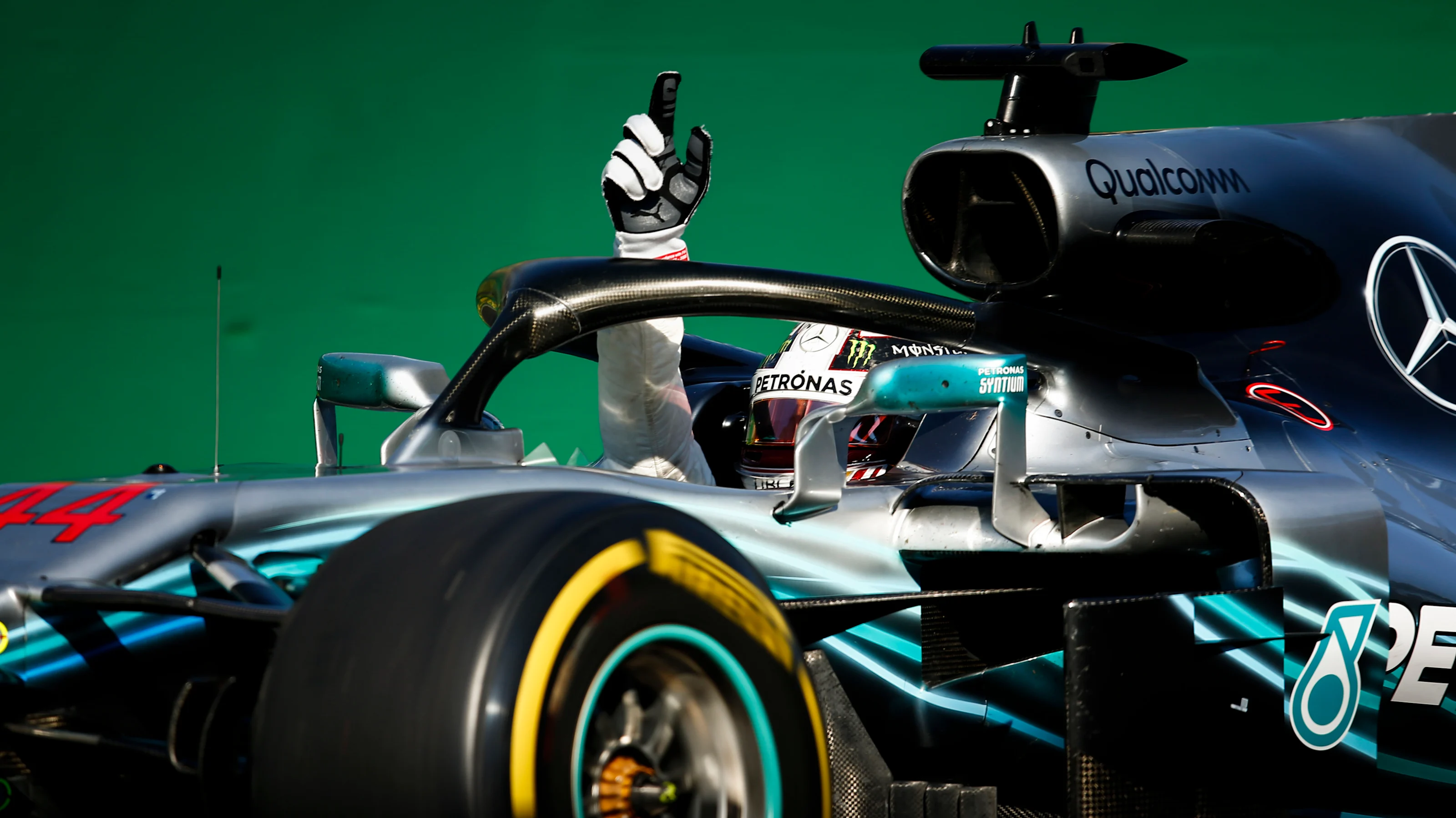 HUNGARORING, HUNGARY - JULY 29: Lewis Hamilton, Mercedes AMG F1 W09 celebrates during the Hungarian