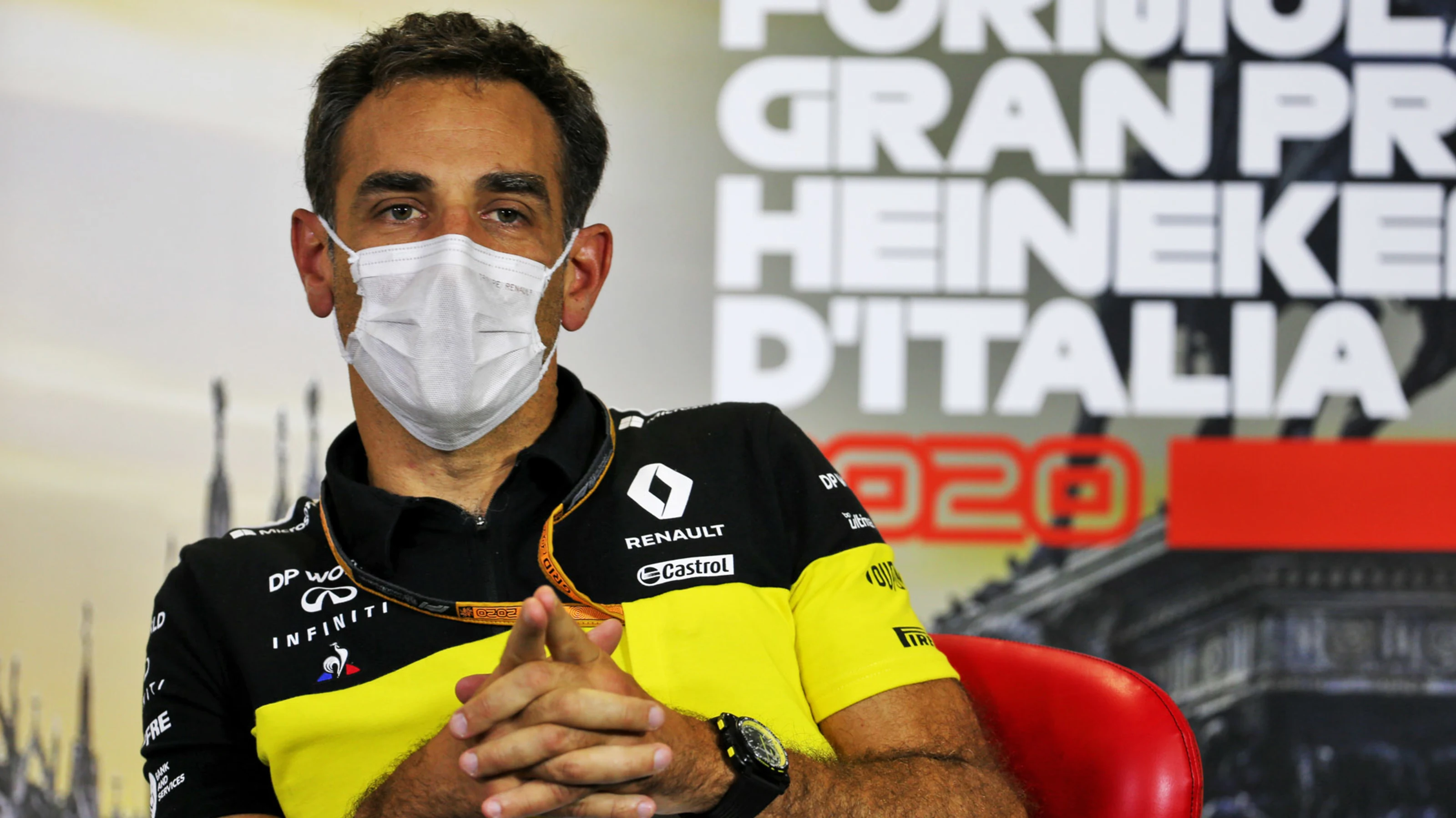 Cyril Abiteboul (FRA) Renault Sport F1 Managing Director in the FIA Press Conference.
04.09.2020.