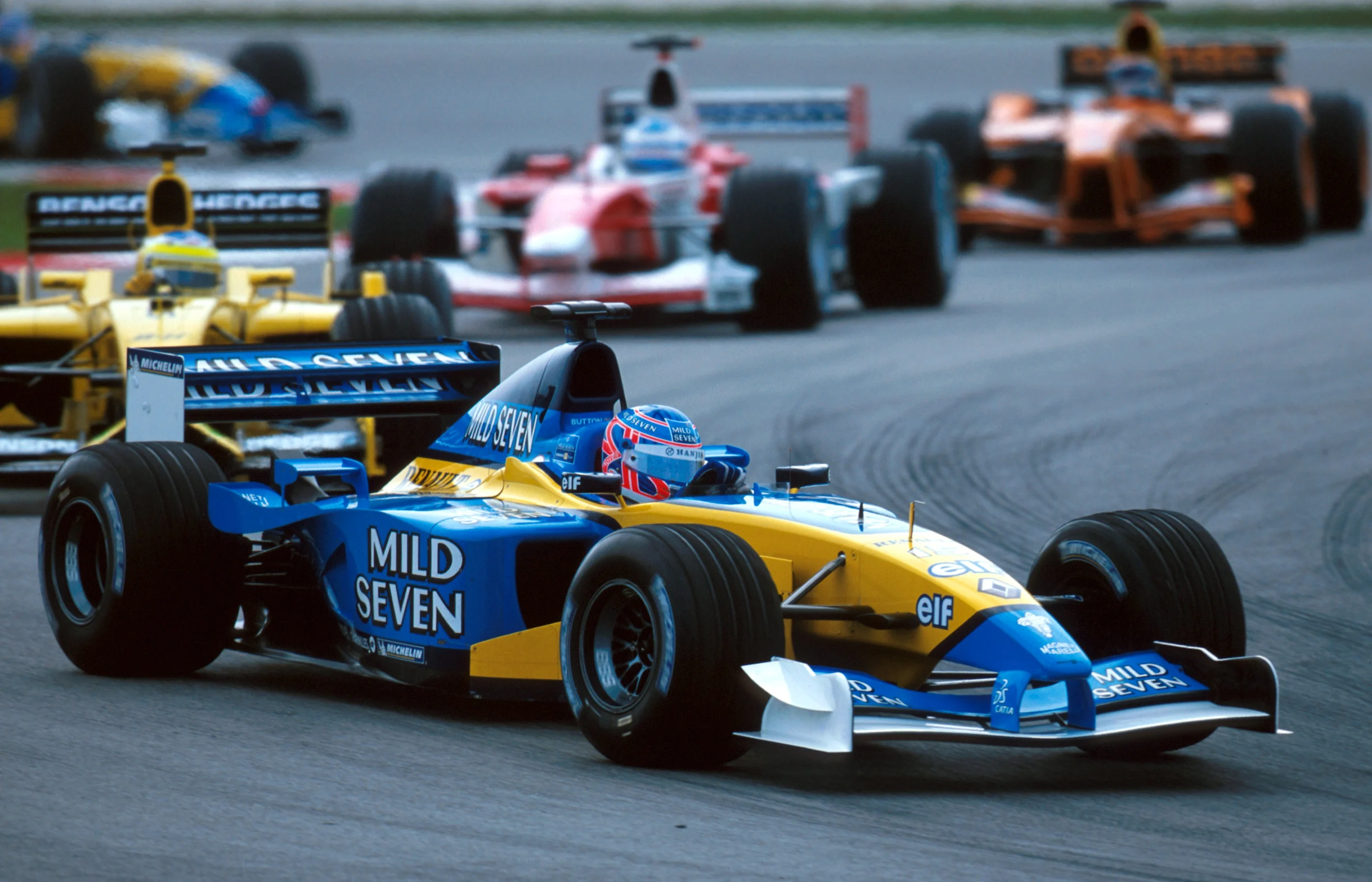 Fourth placed finisher Jenson Button (GBR) Renault R202 lost his first podium finish on the final