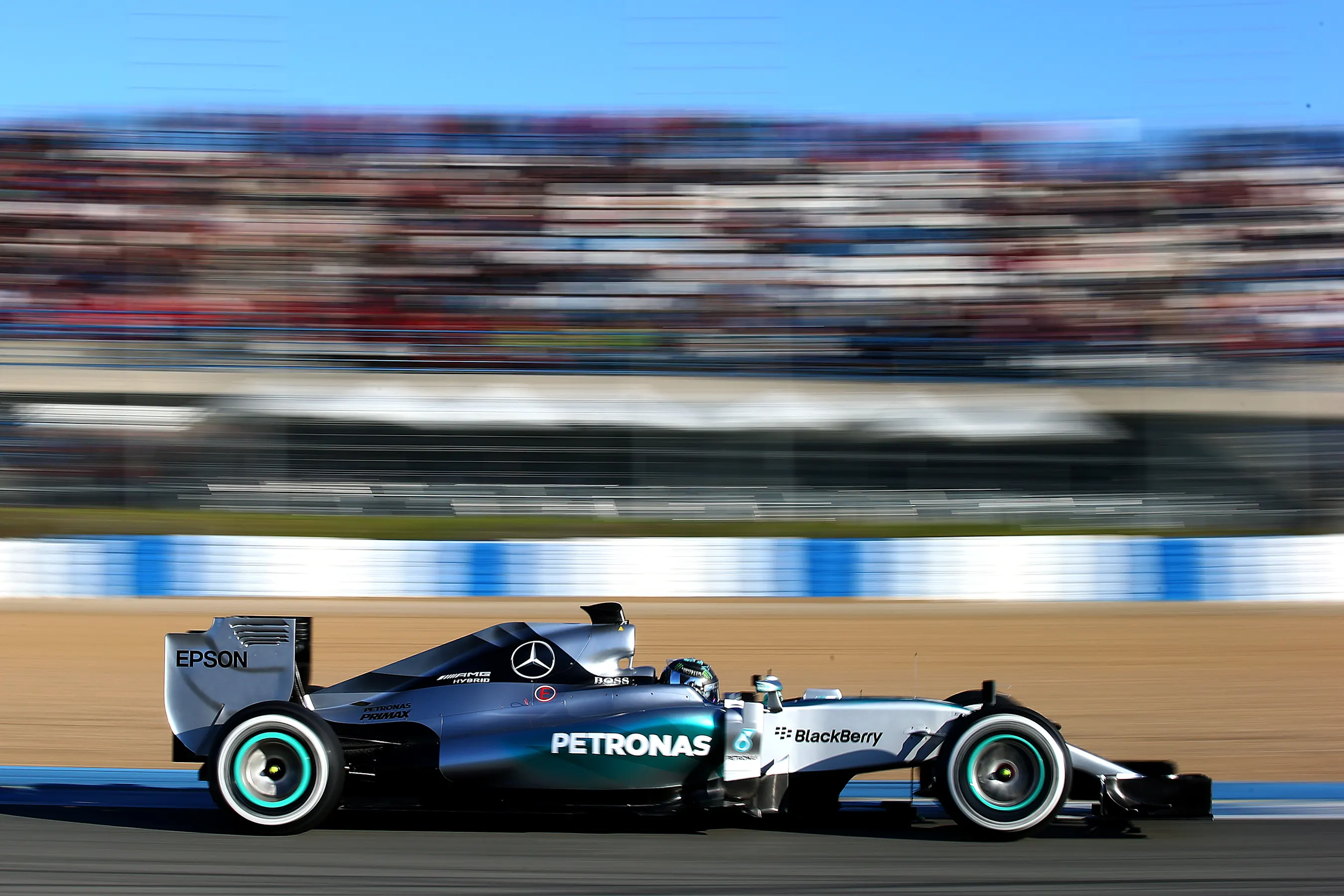 JEREZ DE LA FRONTERA, SPAIN - FEBRUARY 01: Nico Rosberg of Germany and Mercedes GP drives during