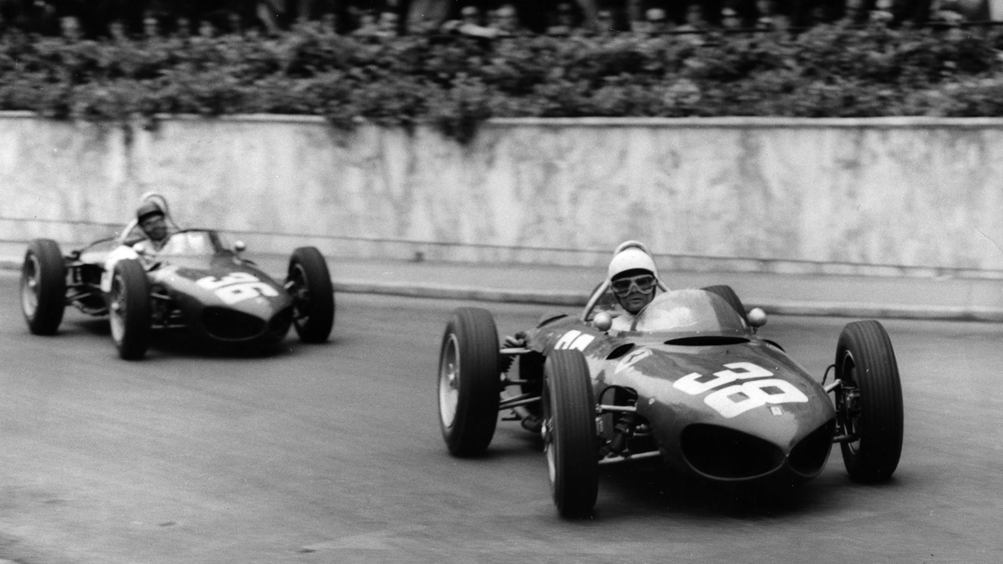 Ferrrai 156 Shark Nose, Phil Hill and Ritchie Ginther, 1961 Monaco Grand Prix. Creator: Unknown.