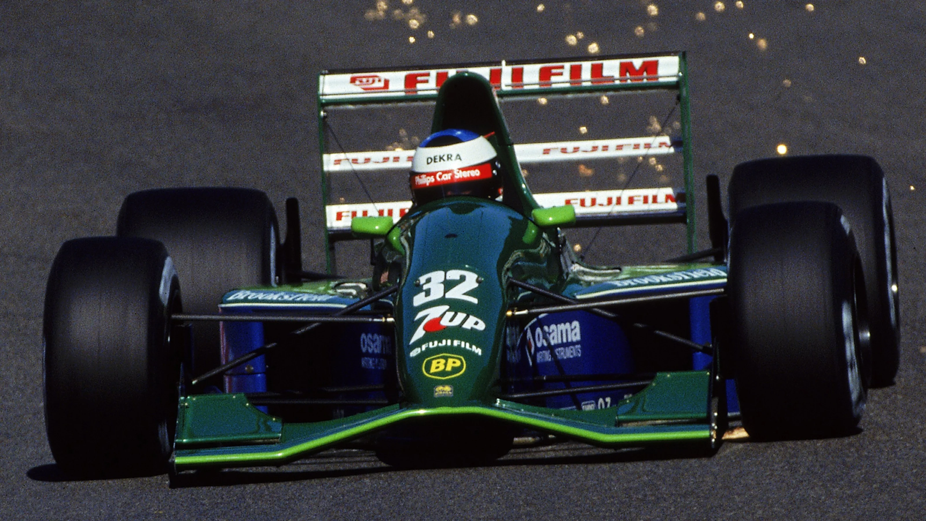 25 Aug 1991: Jordan-Ford driver Michael Schumacher of Germany makes his F1 debut during the