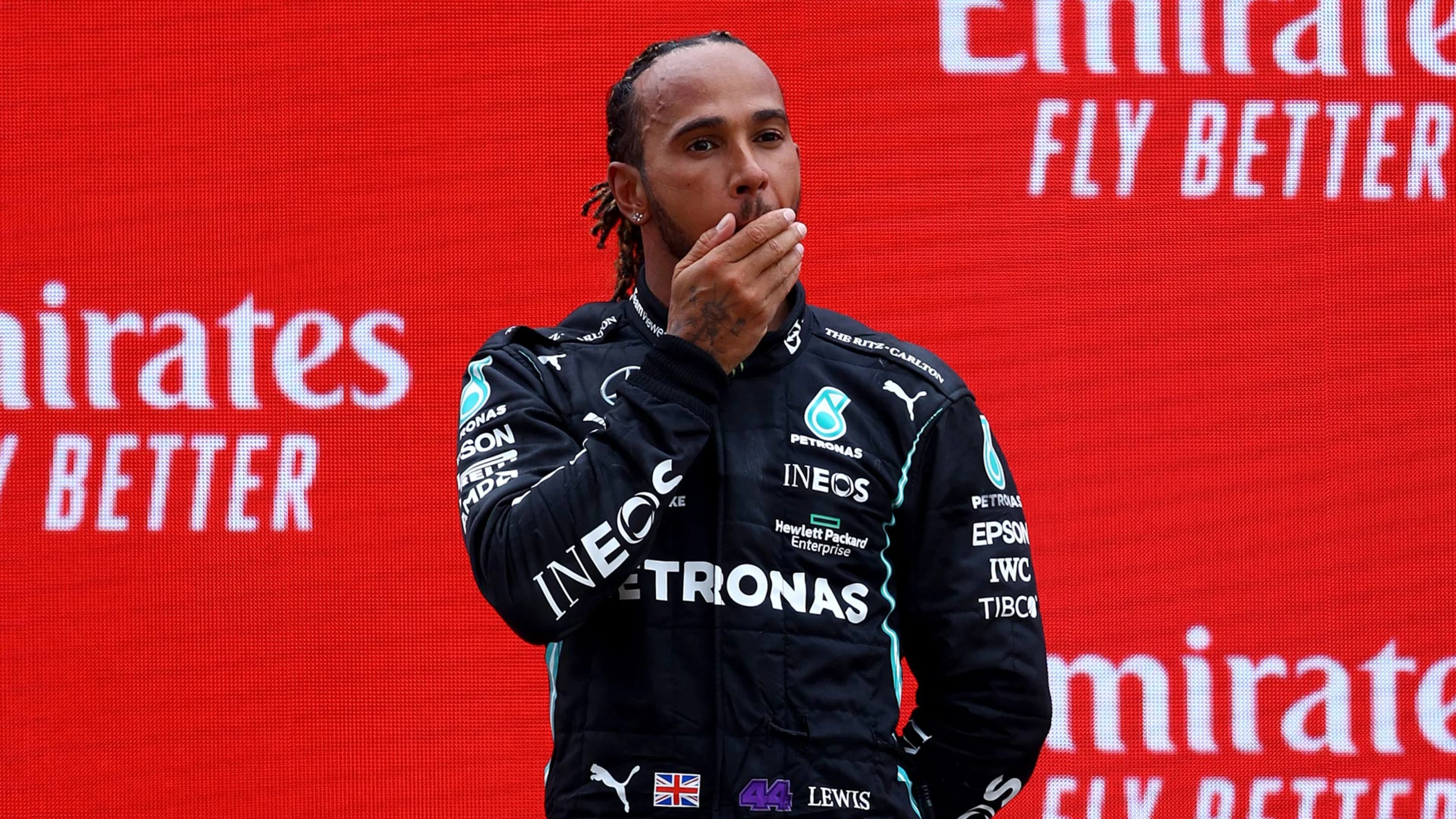 LE CASTELLET, FRANCE - JUNE 20: Second placed Lewis Hamilton of Great Britain and Mercedes GP