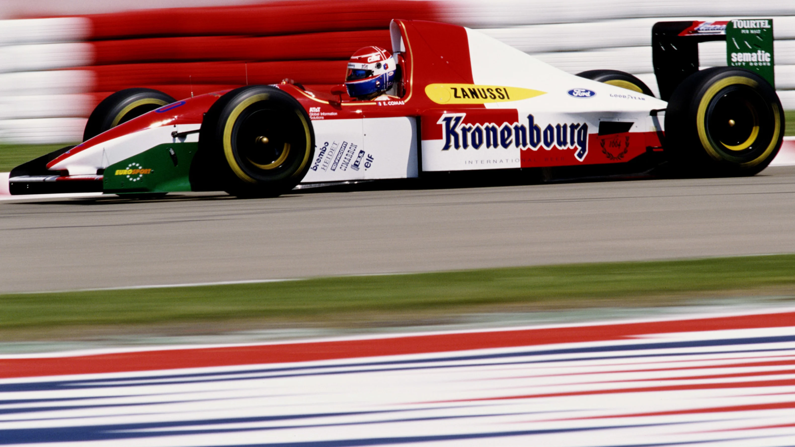 Erik Comas of France drives the #20 Tourtel Larrousse F1 Larrousse LH94 Ford HB 3.5 V8 during