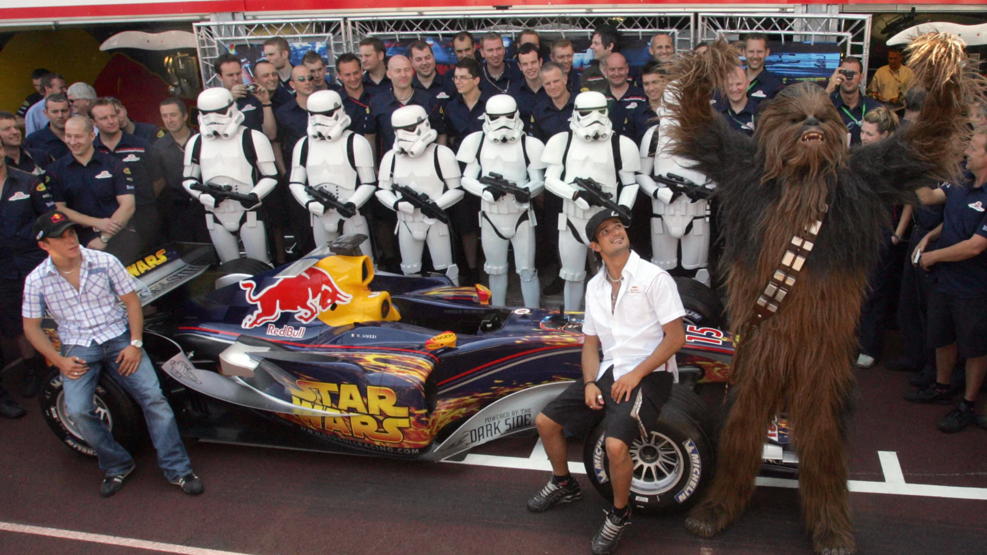 MONACO, MONACO: Formula One Red Bull Racing Austrian driver Christain Klien (L), and Italian