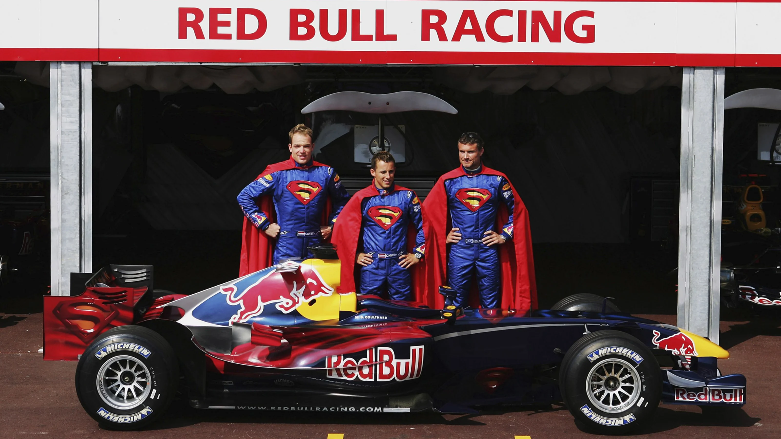 MONTE CARLO, MONACO - MAY 27: Red Bull Racing team of (R-L) David Coulthard of Great Britain,