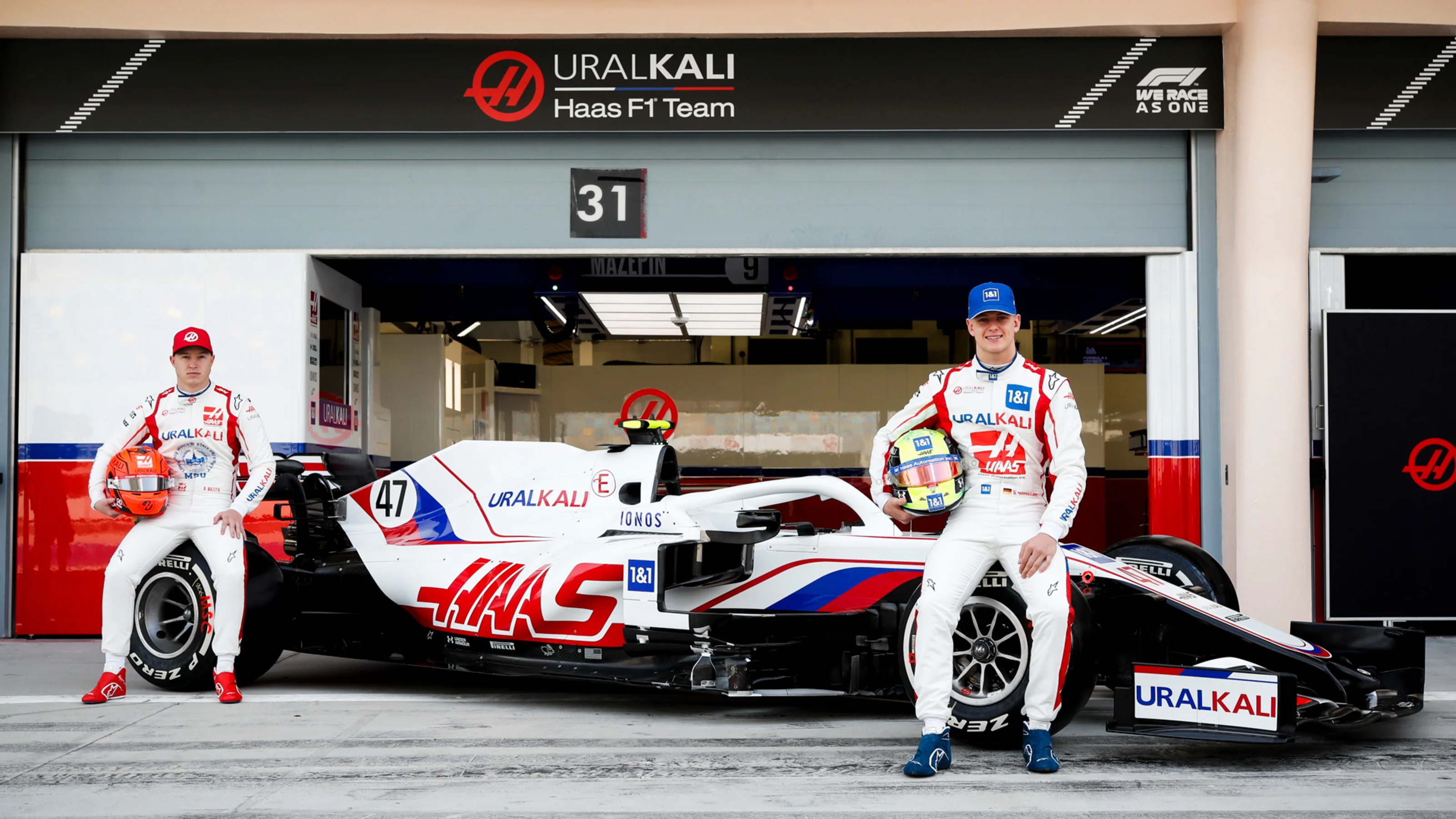 BAHRAIN INTERNATIONAL CIRCUIT, BAHRAIN - MARCH 12: Nikita Mazepin, Haas F1 and Mick Schumacher,